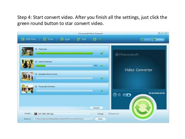 Functions of the Firecoresoft video converter